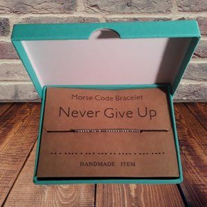 SANNYRA Adjustable Morse Code Bracelet Never Give up OS